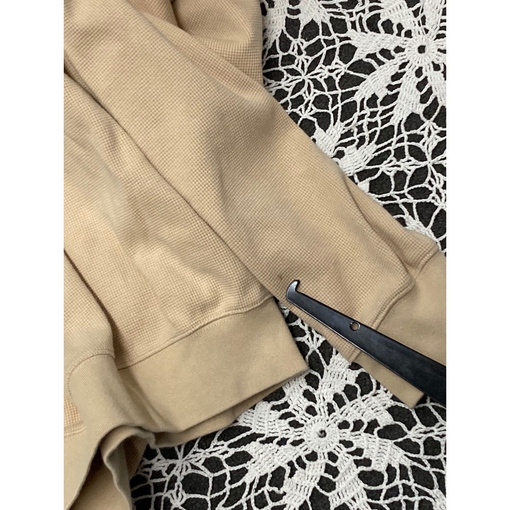 Fear of God Essentials Waffle Knit Rugby Polo Shirt Tan Beige XL Mens - Picture 7 of 7